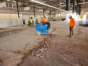 Picture of flooring being removed